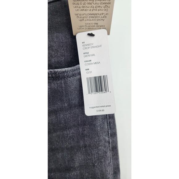 New NWT Liverpool Kennedy Crop Straight Washed Black Jeans Size 12 31 - Picture 11 of 13
